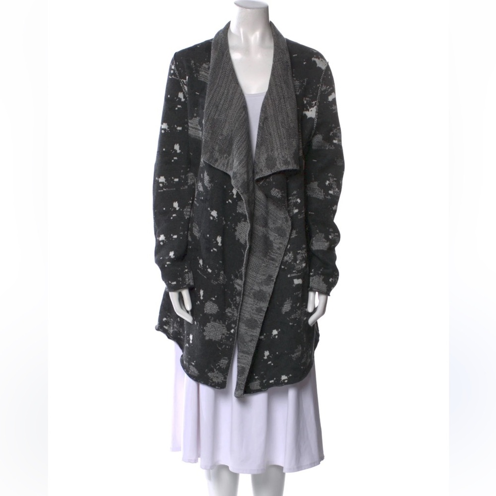 Skull Cashmere Women Black Cardigan Long Sweater Large Skull Small